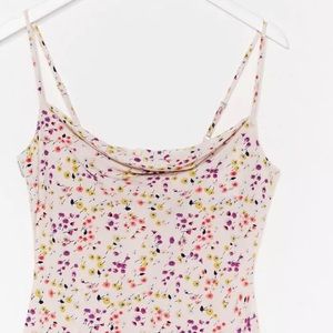 Floral Cowl Neck Bodycon Dress